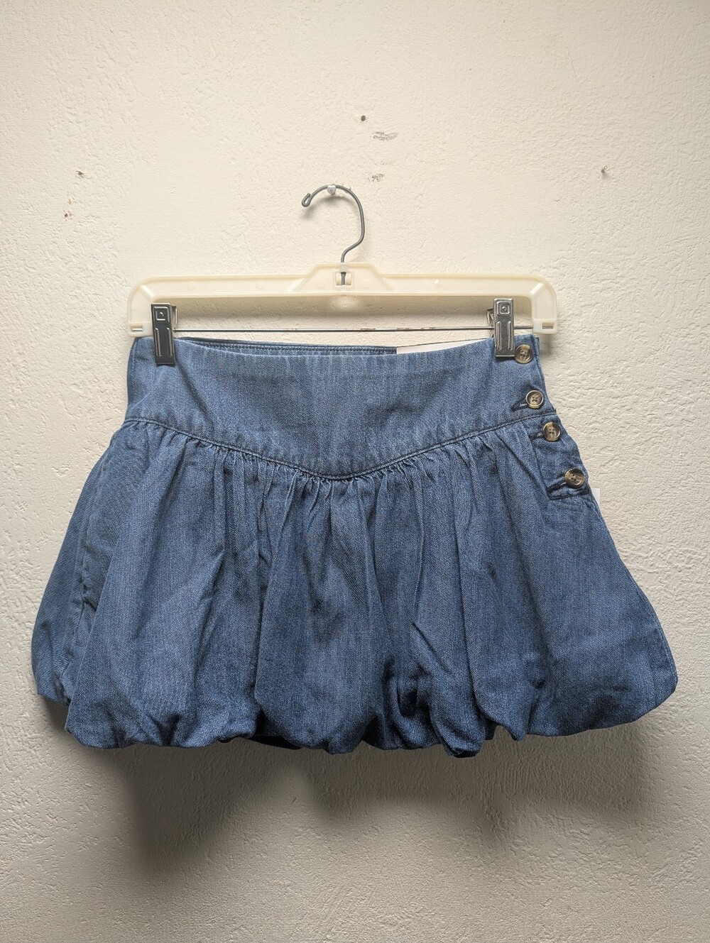 NWT American Eagle Womens Size 000 26" Denim Side Button Bubble Skort Mini - Picture 3 of 15